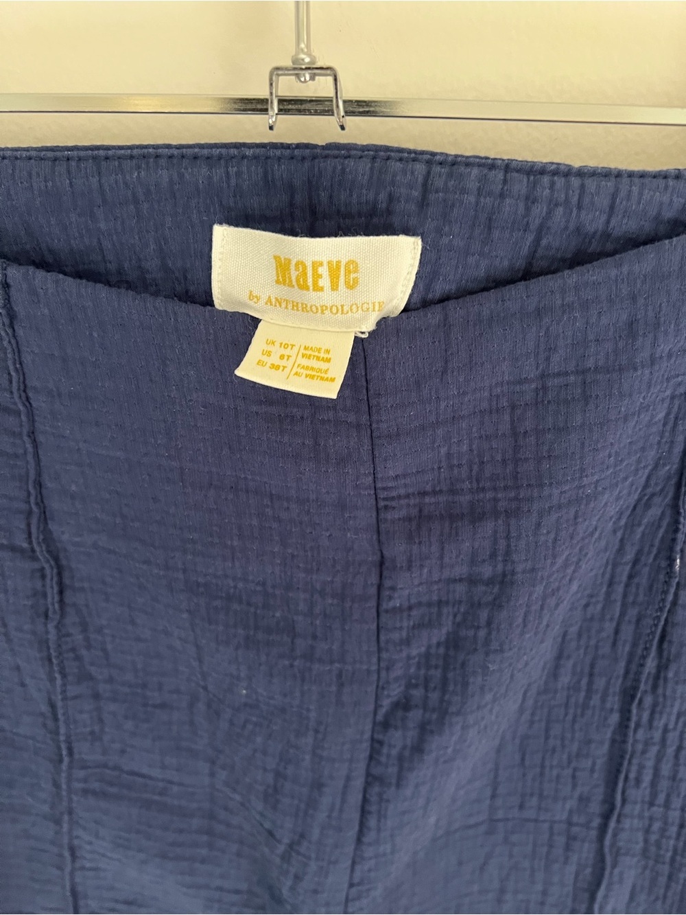 Anthropologie Navy Wide-Leg Pants